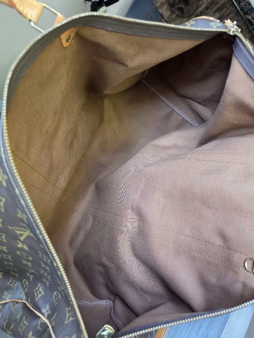 Louis Vuitton Monogram Canvas Duffel Bag in Brown and Tan - Picture 13 of 15